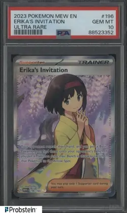 2023 Pokemon Mew EN #196 Erika's Invitation Ultra Rare PSA 10 GEM MINT - Image 1