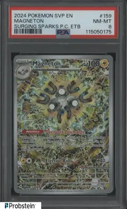 2024 Pokemon Scarlet Violet Promo EN Surging Sparks P.C. ETB #159 Magneton PSA 8 - Image 1