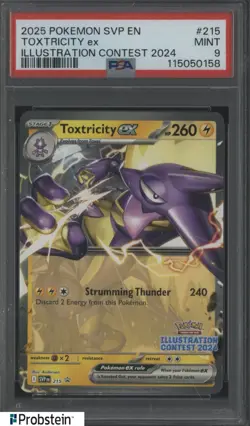 2025 Pokemon SV Promos EN #215 Toxtricity ex Illustration Contest 2024 PSA 9 - Image 1