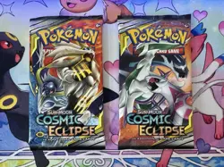 Sun & Moon Cosmic Eclipse Booster Pack Set of 2 SEALED Pokemon TCG 2019 - Image 1