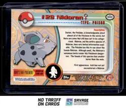 1999 Pokemon Topps TV Animation S3 Foil Nidoran #29 - Image 2