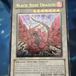 Yu-Gi-Oh! Black Rose Dragon 1st Edition CSOC-EN039 Ultimate Rare Lightly Played - Image 3