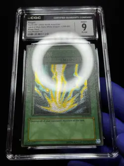 CGC 9 ERROR Yugioh Raigeki LOB-053 Super Unlimited FADED INSUFFICIENT INK! - Image 3