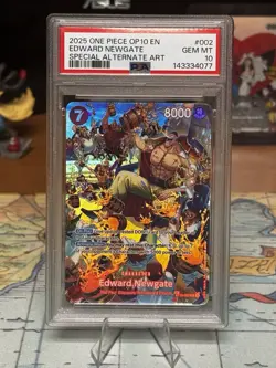 2025 One Piece OP10 EN #002 Edward Newgate Special Alternate Art PSA 10 GEM MINT - Image 1