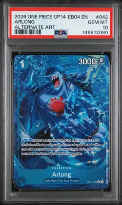 2026 ONE PIECE OP14-EB04-THE AZURE SEA'S SEVEN ALTERNATE ART #042 ARLONG PSA 10 - Image 1