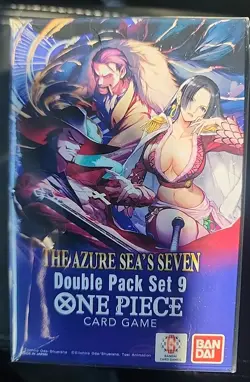 One Piece TCG: Double Pack Set 9 The Azure Sea's Seven - FACTORY SEALED! IN HAND - Image 1