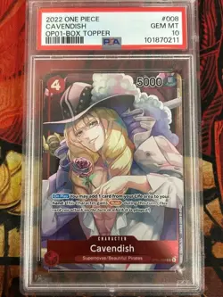 One Piece TCG - Cavendish (Box Topper) Alt Art English PSA 10 Gem Mint Graded - Image 1