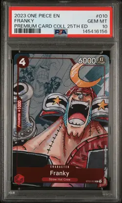 2023 ONE PIECE PREMIUM BANDAI PREMIUM COLLECTION 25TH EDITION #010 FRANKY PSA 10 - Image 1