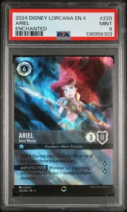 2024 DISNEY LORCANA EN 4-URSULA'S RETURN ENCHANTED ARIEL - SONIC WARRIOR PSA 9 - Image 1