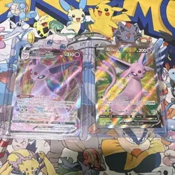 Pokemon TCG Espeon VMAX & Espeon V Holo Lot English 2021 2 Card - Image 1