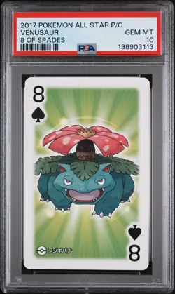 2017 POKEMON AS PLAYING CARDS 8 OF SPADES VENUSAUR PSA 10 - Image 1