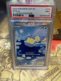 2024 Pokemon Spheal Illustration Rare SSP EN #199/191 PSA 9 Mint Graded Card TCG - Image 1
