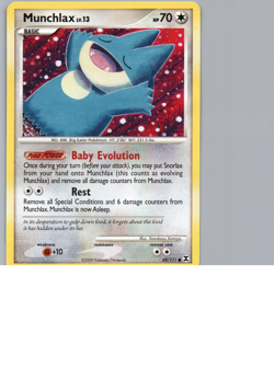 Munchlax 69/111 Pokemon Platinum Rising Rivals Card Common MP - Image 1