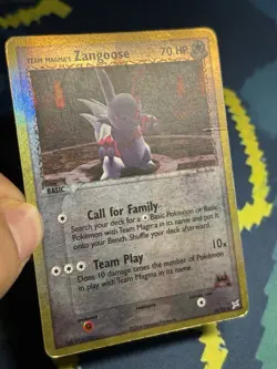 Team Magma's Zangoose 23/95 Team Magma vs Team Aqua Reverse Holo Pokemon Card MP - Image 3