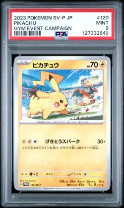 PSA 9 Pikachu 120/SV-P Japanese Promo Gym Event Charizard 2023 Pokemon Card - Image 1