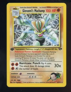 2000 Pokemon Gym Challenge 1st Edition #6 Giovanni's Machamp Holo Rare - Image 1