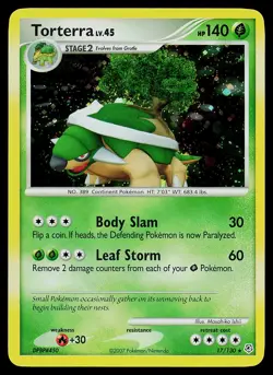 Pokemon Card - Torterra Diamond and Pearl 17/130 Holo Rare - Image 1