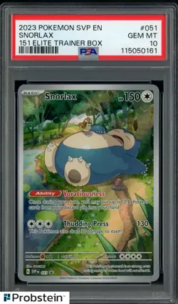 2023 Pokemon Scarlet & Violet Promos 151 Elite Trainer Box #051 Snorlax PSA 10 - Image 1