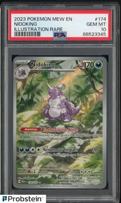 2023 Pokemon Mew En #174 Nidoking Illustration Rare PSA 10 GEM MINT - Image 1