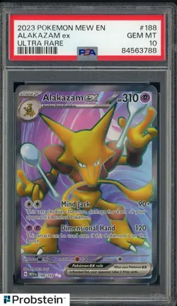 2023 Pokemon Mew En #188 Alakazam ex Ultra Rare PSA 10 GEM MINT - Image 1
