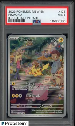 2023 Pokemon Mew En #173 Pikachu Illustration Rare PSA 9 MINT - Image 1