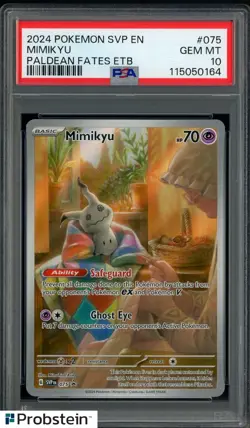 2024 Pokemon Scarlet & Violet Promos Paldean Fates ETB #075 Mimikyu PSA 10 - Image 1