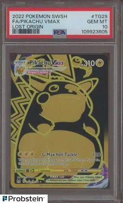 2022 Pokemon SWSH Lost Origin #TG29 FA Pikachu VMAX PSA 10 GEM MINT - Image 1