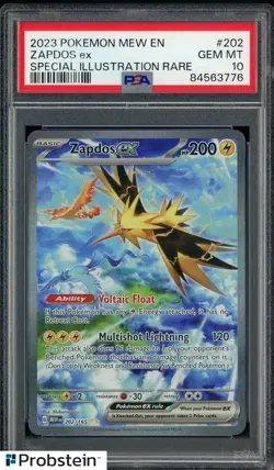 2023 Pokemon Mew En #202 Zapdos ex Special Illustration Rare PSA 10 GEM MINT - Image 1