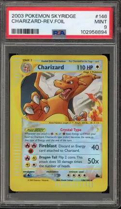 Pokemon Charizard Skyridge Crystal Reverse Holo Secret Rare #146 PSA 9 Mint - Image 1