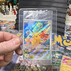 Pokemon TCG Pikachu SVP027 Black Star Promo Full Art Holo Adventuring Together - Image 1