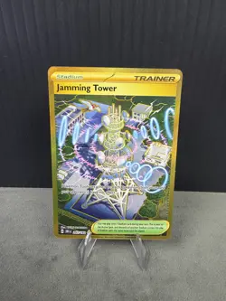 Jamming Tower 243/182 Sv10: Destined Rivals Gold Secret Rare Pokemon TCG NM - Image 1