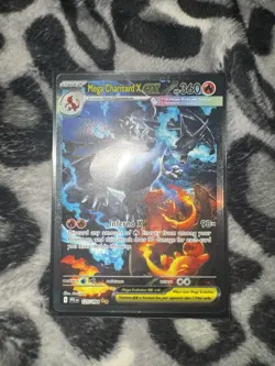 Mega Charizard X EX 125/094 Phantasmal Flames Holo 360 HP Special Rare Pokemon - Image 1