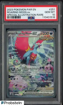 2023 Pokemon PAR EN Special Illustration Rare #251 Roaring Moon ex PSA 10 - Image 1