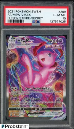 2021 Pokemon SWSH Fusion Strike Secret #269 FA Mew VMAX PSA 10 GEM MINT - Image 1