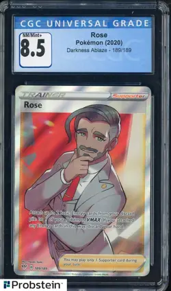 2020 Pokemon Darkness Ablaze #189 Rose CGC 8.5 NM-MT+ - Image 1