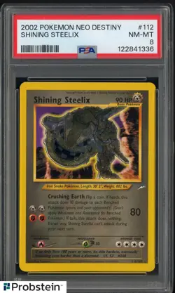 2002 Pokemon Neo Destiny #112 Shining Steelix PSA 8 NM-MT - Image 1