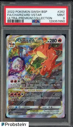 2022 Pokemon SWSH BSP Ultra Premium Collection #262 FA Charizard VSTAR PSA 9 - Image 1