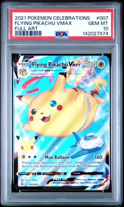 7974 Flying Pikachu VMAX 2021 Pokemon Sword & Shield Celebrations #007 PSA 10 - Image 1