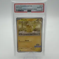 2025 POKEMON SVP EN-SV BLACK STAR PROMO ILLUSTRATION CONTEST 2024 PIKACHU PSA 10 - Image 1