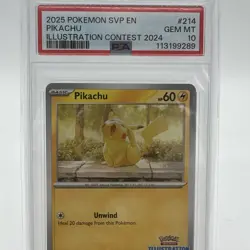 2025 POKEMON SVP EN-SV BLACK STAR PROMO ILLUSTRATION CONTEST 2024 PIKACHU PSA 10 - Image 3