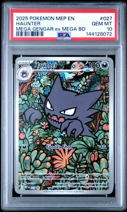 2025 POKEMON MEP EN-ME BLACK STAR PROMO #027 HAUNTER PSA 10 - Image 1