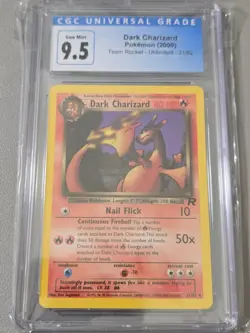 2000 POKEMON TEAM ROCKET Unlimited #21/82 DARK CHARIZARD CGC 9.5 Gem Mint - Image 1