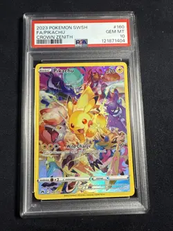 2023 Pokemon Crown Zenith PIKACHU Full Art Secret Rare #160 PSA 10 - Image 1