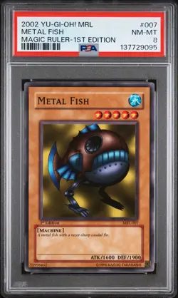 2002 YU-GI-OH! MRL-MAGIC RULER 1ST ED #007 METAL FISH PSA 8 - Image 1