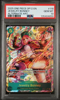 PSA 10 2025 ONE PIECE OP12 LEGACY OF THE MASTER #118 JEWELRY BONNEY ALT ART - Image 1