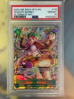 ONE PIECE OP12-118 LEGACY OF THE MASTER #118 JEWELRY BONNEY ALT ART PSA 10 - Image 1