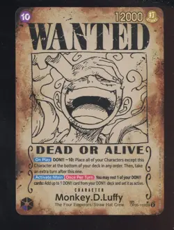 One Piece English OP05-119 Monkey D Luffy Wanted Poster Alternate Art SEC - Image 1