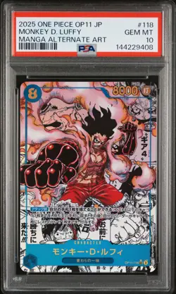 2025 ONE PIECE JPN A FIST OF DIVINE SPEED MANGA ALT ART MONKEY D. LUFFY PSA 10 - Image 1