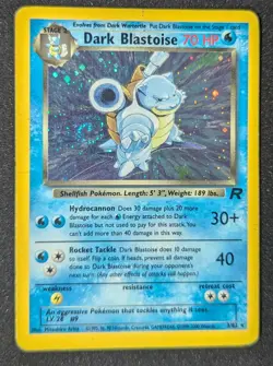 Dark Blastoise 3/82 Holo Team Rocket 2000 WOTC Pokemon Card HP Creased - Image 1