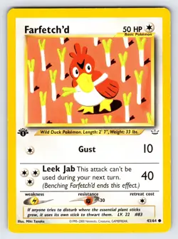 Farfetch'd 43/64 1st Edition Neo Revelation Pokemon Card TCG Vintage WOTC - VLP - Image 1